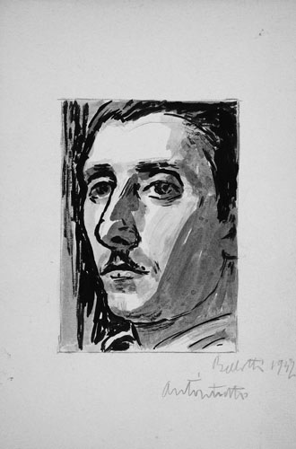 Autoritratto, china su carta, cm 13x9