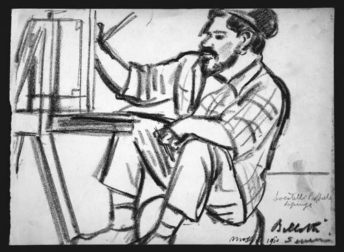 Ritratto di Raffaello Locatelli, carboncino su carta, cm 24,2x33,2